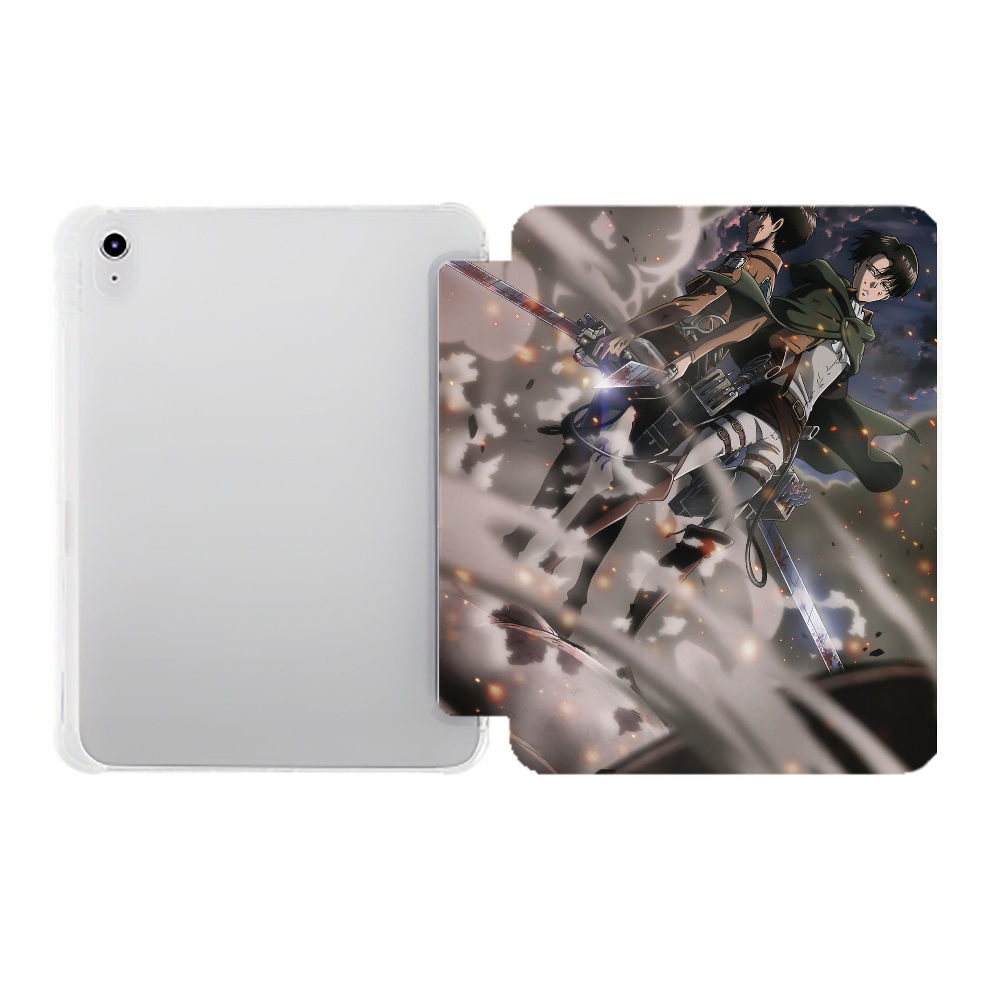 （画像用） 進撃の巨人 Attack on Titan IPad ケース ペン収納付き 三つ折りスタンド PUレザー×シリコン 対応機種9.5/10.5/10.9インチ